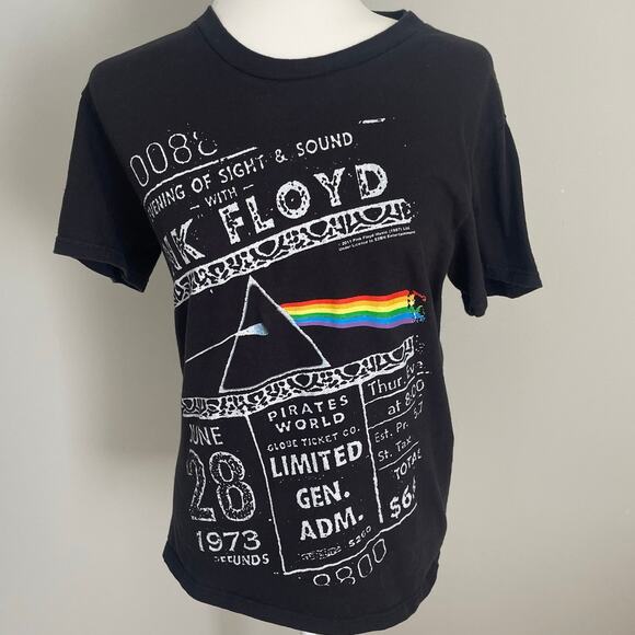 Pink Floyd Graphic T-Shirt Sz S Dark Side Of The Moon World Tour 1973 Black - Picture 1 of 7